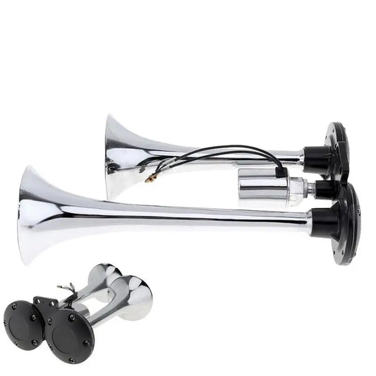 Semi Truck Air Horn Car Air Horn Dual Trumpet 150db Super Loud Motorcycle Train Horn Electric Impact Air Horn For Any 12/24v
