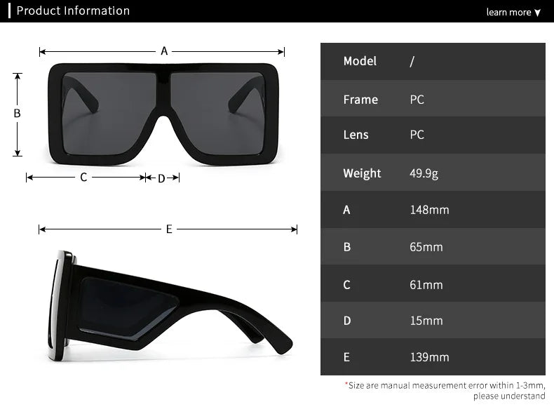 Oversized Square Sun Glasses Women Luxury Brand Desinger Blue Black Purple Shades 2022 Sunglasses For Women Gafas De Sol Mujer