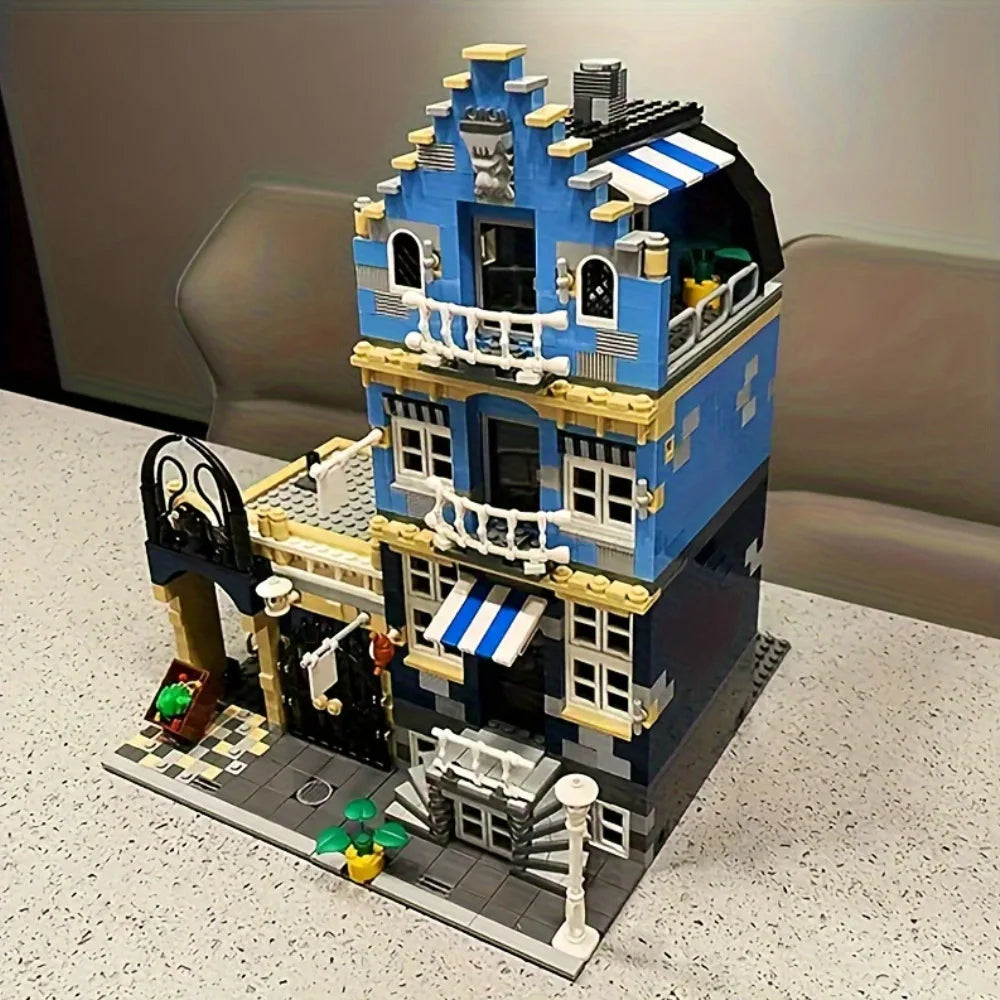 Creative Ideas Market Street Model Set Adorable Bedroom Street Views Building Blocks Bricks Toy For Room Decoration 10190 Gifts