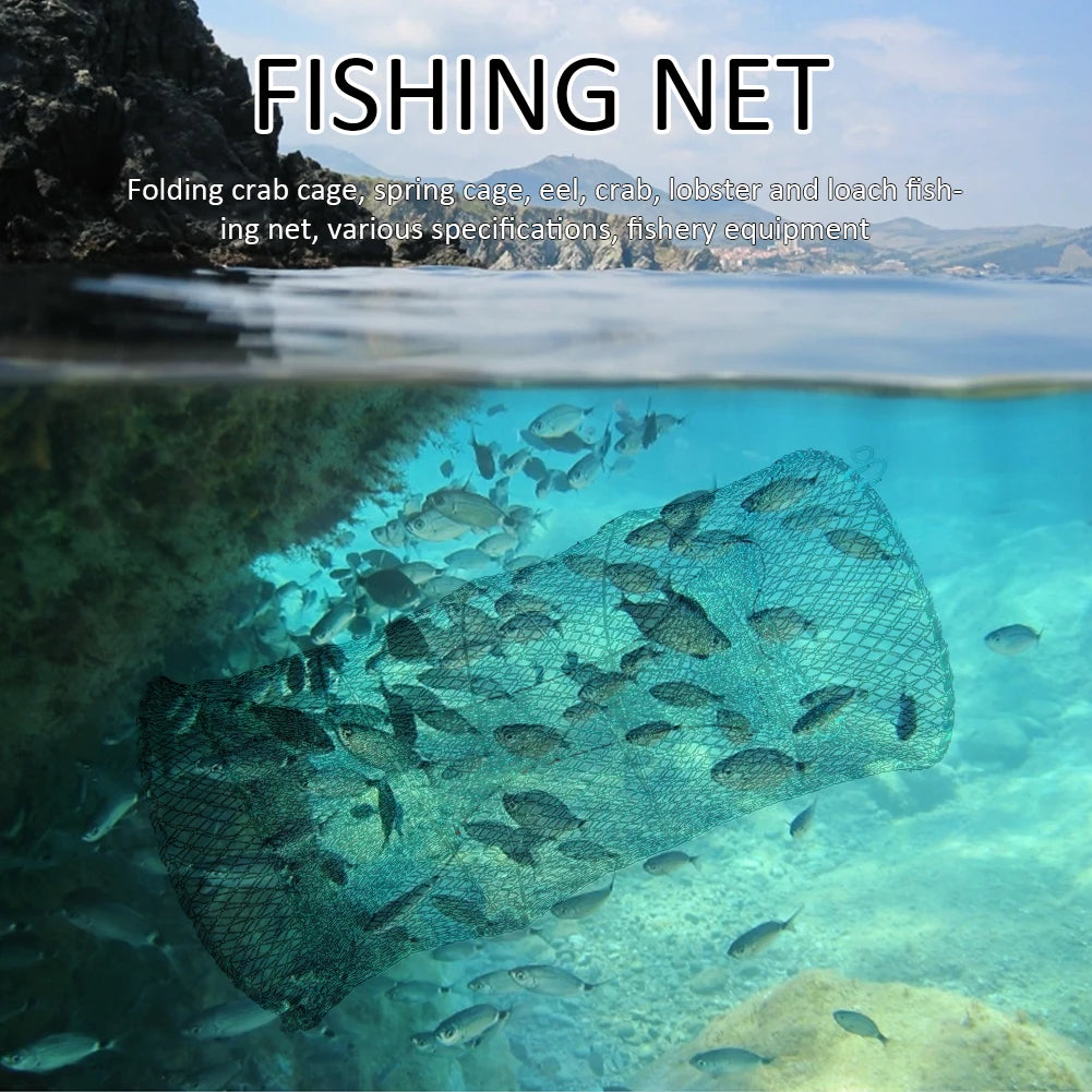 Foldable Fishing Cast Net Crab Trap Fish Cages Fish Loach Crayfish Shrimp Net Automatic Retractable Shrimp Trap