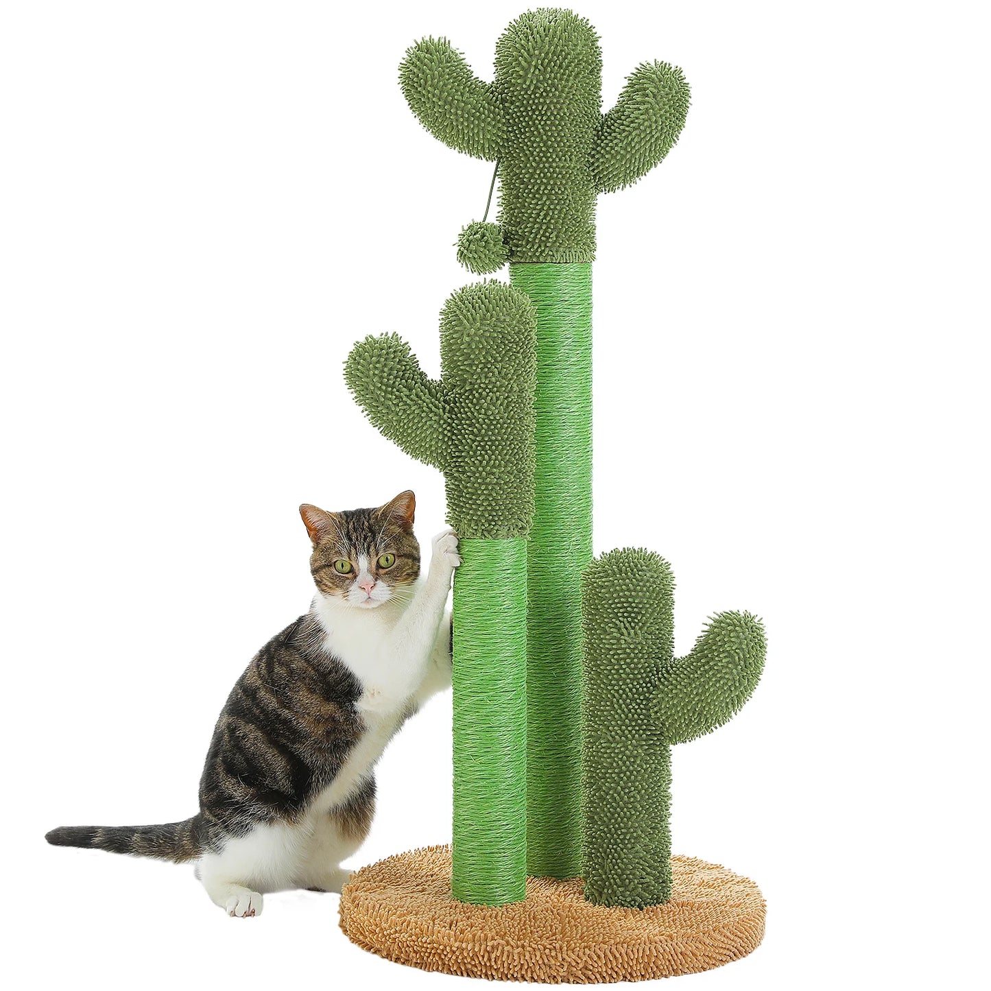 Cactus Cat Tree with Lagre Condo, Hammock, Dangling Ball, Small Cat Tower, Cat Scratching Post for Indoor, Cat Toys