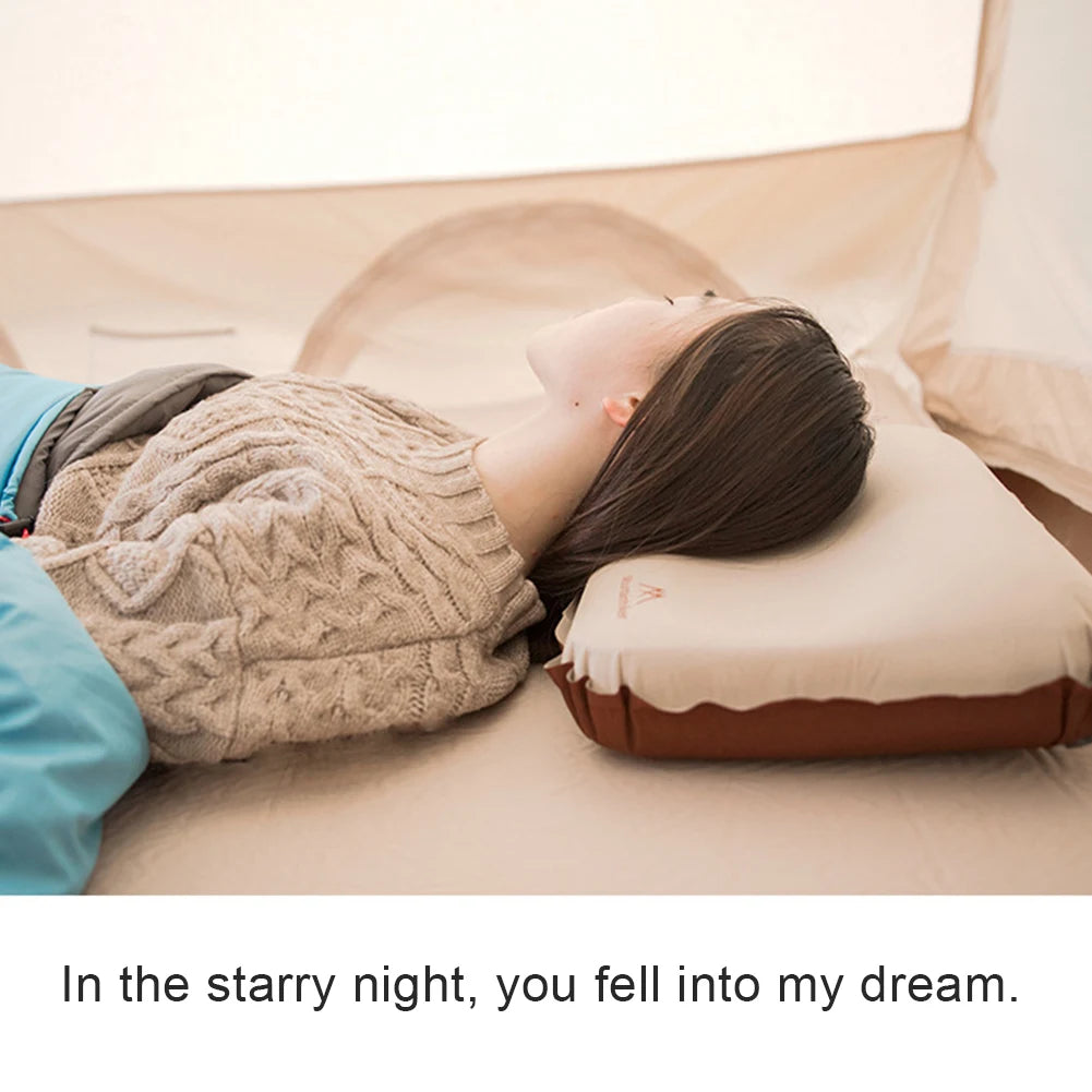 Ultralight Inflatable Pillow Neck Protect Camping Air Pillow Ergonomic Compressible Travel Pillow for Car Airplane Train Office