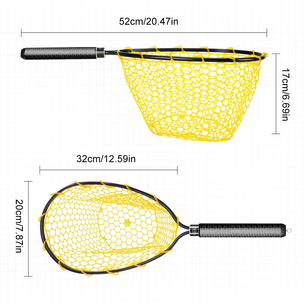 Mesh Trout Hand Net Portable Fishing Landing Mesh Anti Slip Wear Resistance Lightweight Large-capacity Fishing Tools