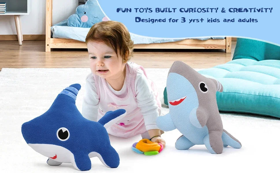 Tezituor Baby Shark Dog Plush Toy, Shark Puppy Stuffed Animal, Shark Dog Toy Stuffed Shark, 15''