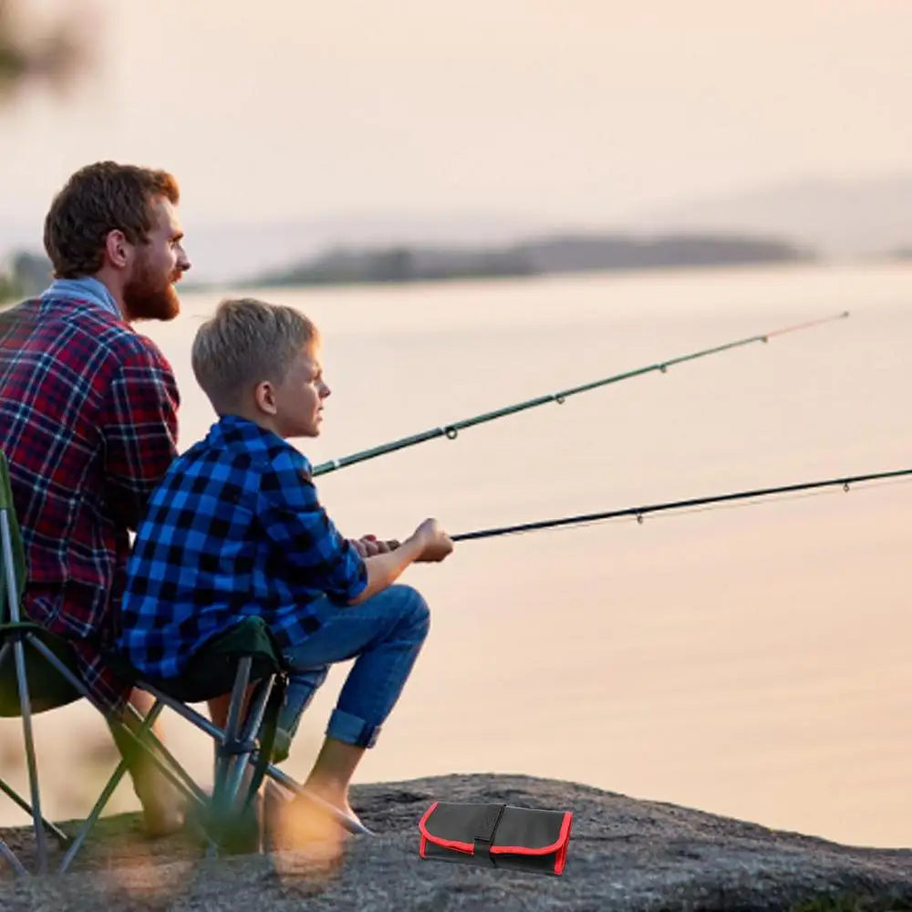 12 Slots Portabale Fishing Lure Spoon Bag Foldable Fishing Jig Bag Fishing Tackle Pocket Bag Organizer For Baits Hooks Lines