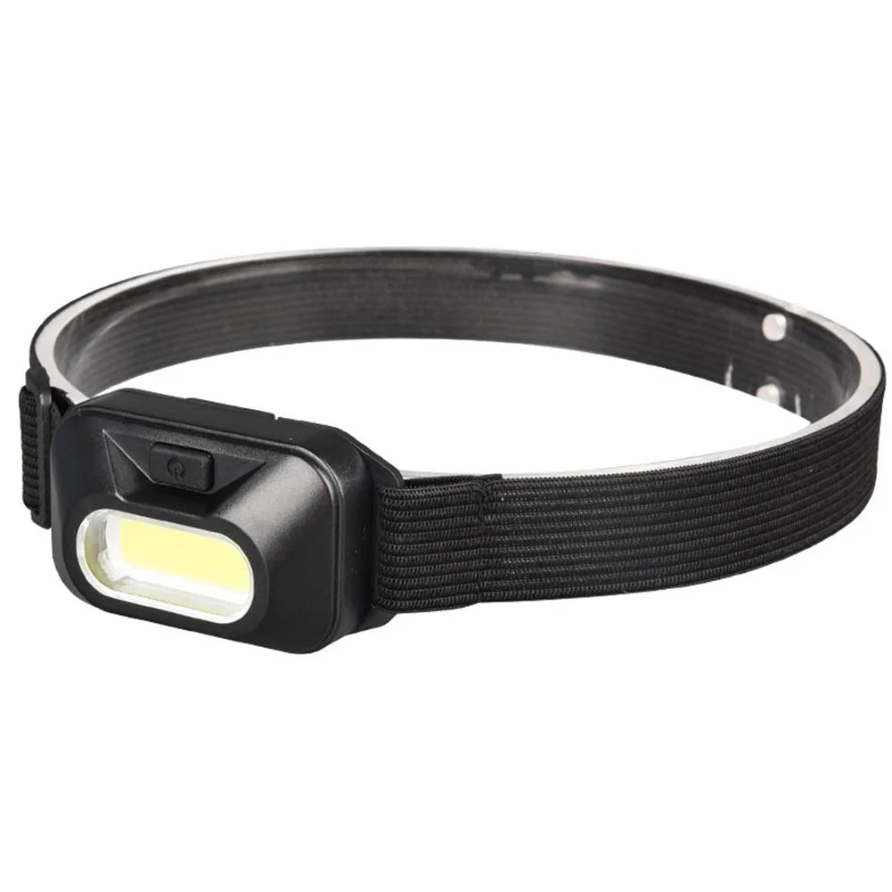 Mini COB LED Headlamps Lightweight Portable 3 Switch Modes Headlight Camping Headlamp Head Flashlight AAA Batteries Powered