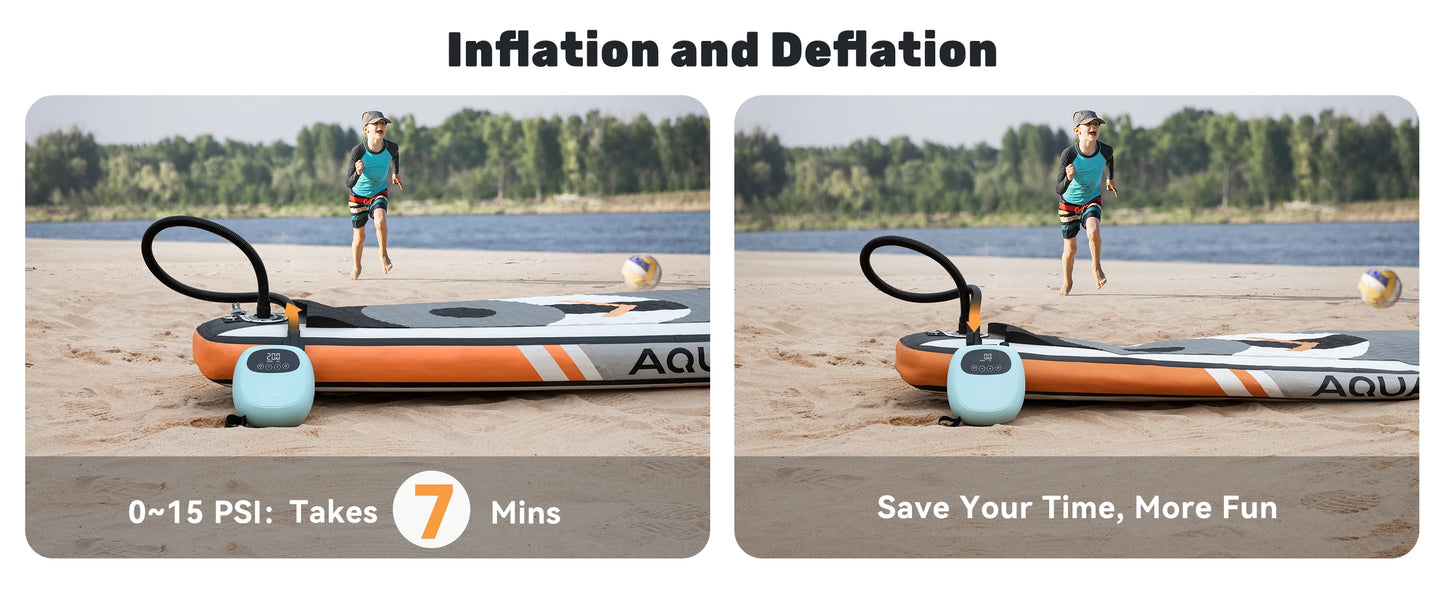 dwndpump Electric 20PSI SUP Pump 38.48Wh Battery Paddle Board Inflation Deflation for Kayak Boat Surfing Board Stand Up Paddle