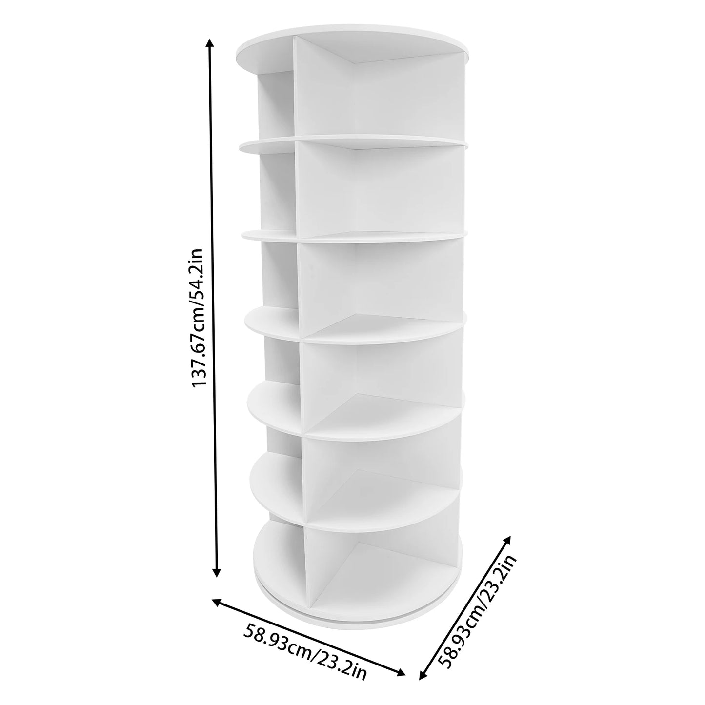 24 Pairs 6-Tier White Rotating Shoe Rack Free Standing Shoe Rack Shoe Organizer for Entrance Livingroom Bedroom Cloakroom