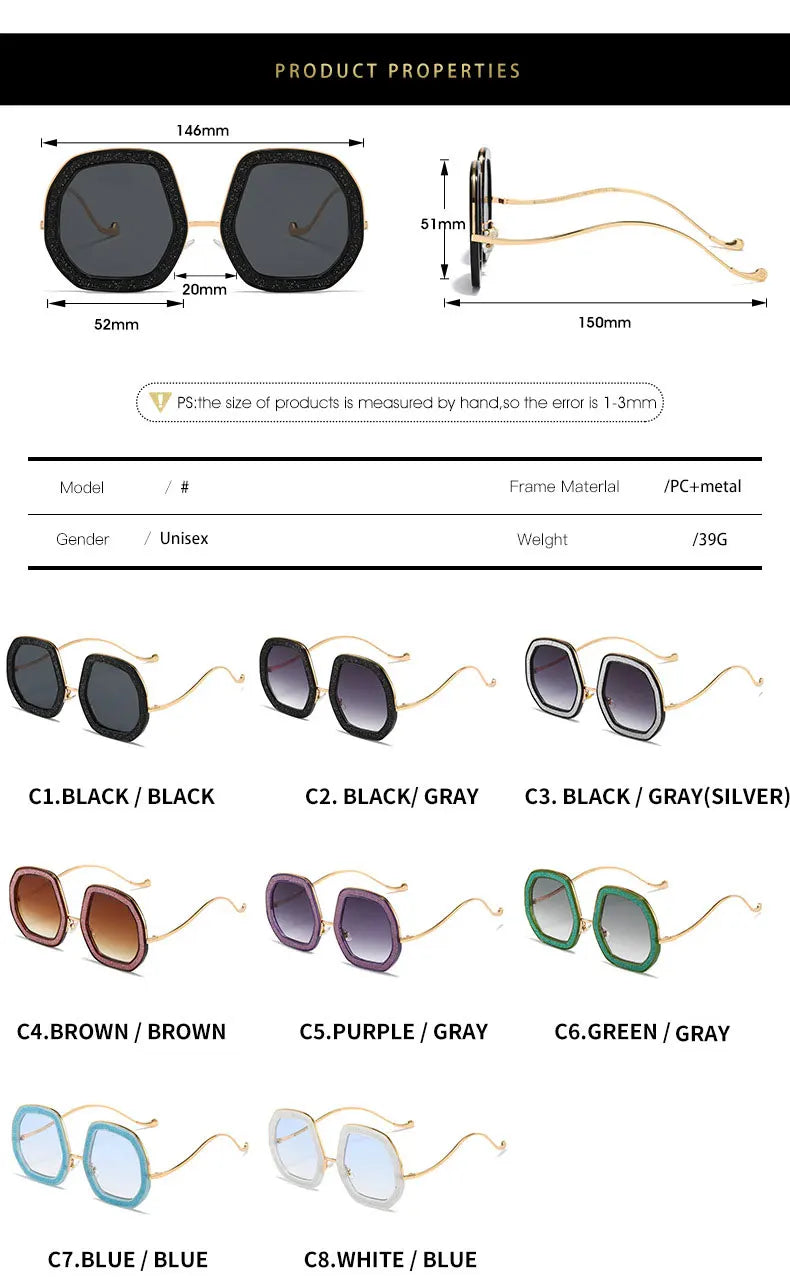 Big Frame Crystal Sun Glasses Women Cooling Designer Women Luxury Shades Lunette De Soleil Femme Googles Sunglasses Women 2022