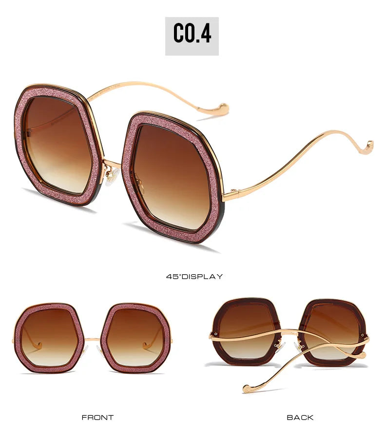 Big Frame Crystal Sun Glasses Women Cooling Designer Women Luxury Shades Lunette De Soleil Femme Googles Sunglasses Women 2022