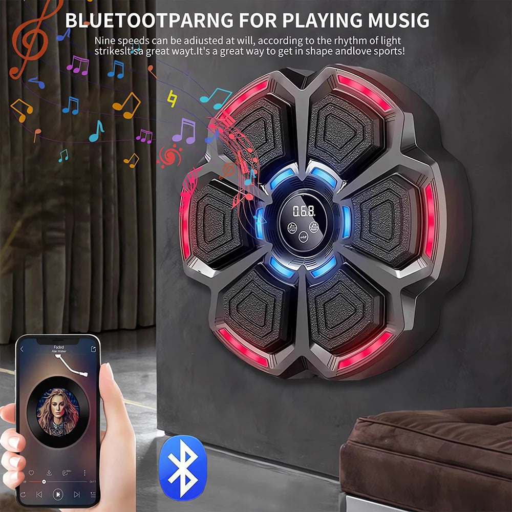 Music Boxing Machine Boxing Workout Machine Adjustable Speed Wall-Mounted Exercise Equipment Type C Rechargeable for Adults Kids