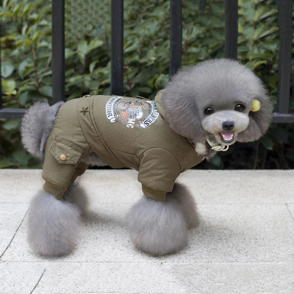 Winter Pet Dog Clothes Warm Dog Hooded Jacket Thicken Coat Jumpsuit for Small Dogs Pet Clothing For French Bulldog Puppy Outfits