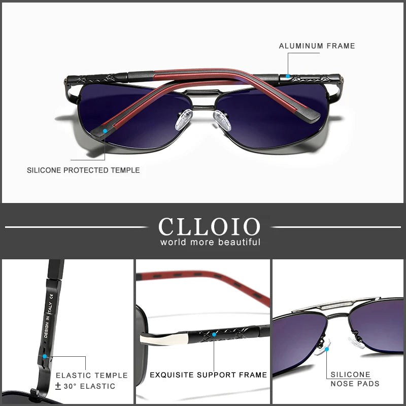 CLLOIO Men Classic Aluminum Polarized Sunglasses Women Driving Glasses Pilot Sun Glasses Brand Designer Male Vintage Sunglasses