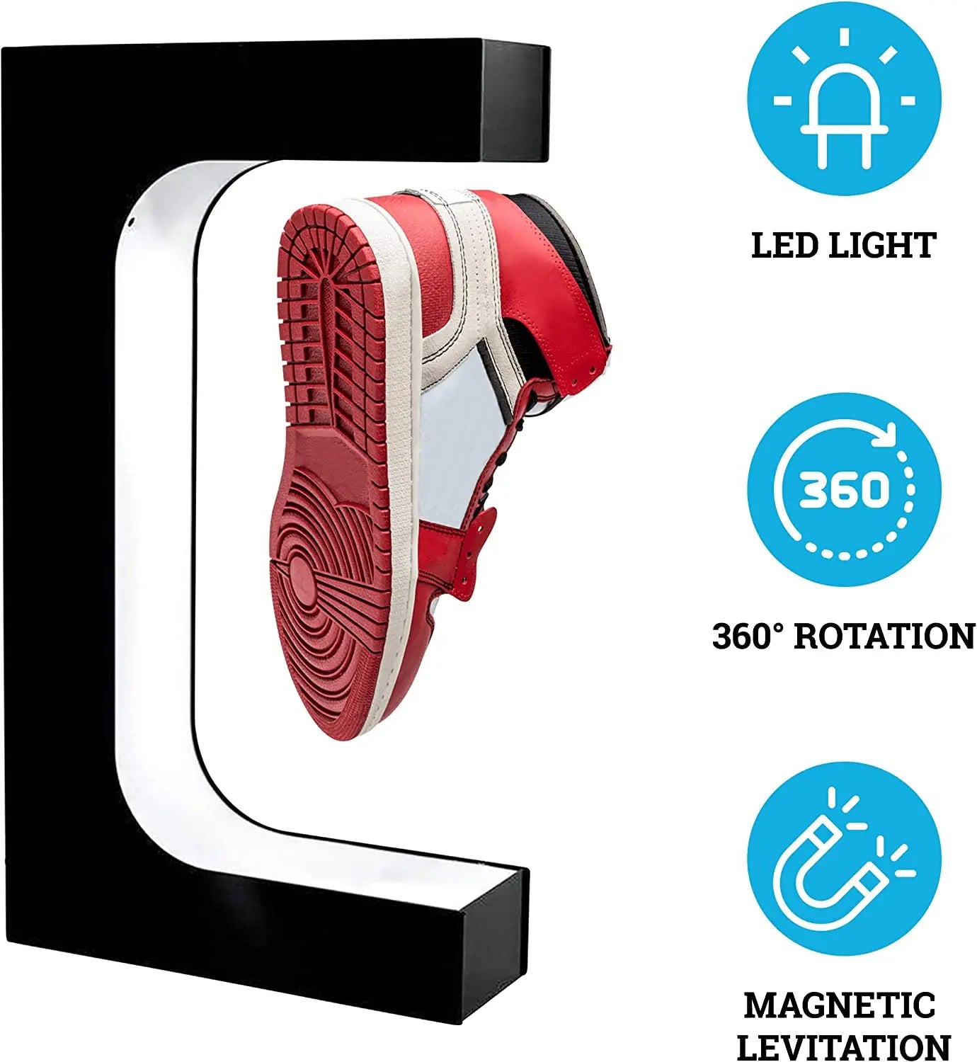 Magnetic Floating Shoe Display Stand Levitation Sneaker Holder With LED Light for Advertising Store levitating shoe display