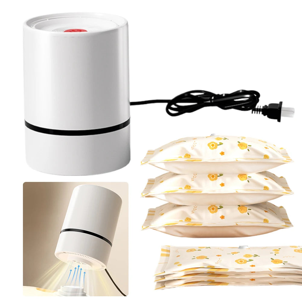 Compressed Bag Electric Pump Space Saver Mini Vacuum Sealer Machine Travel Vacuum Bag Suction Pump for Clothes Food Organizer