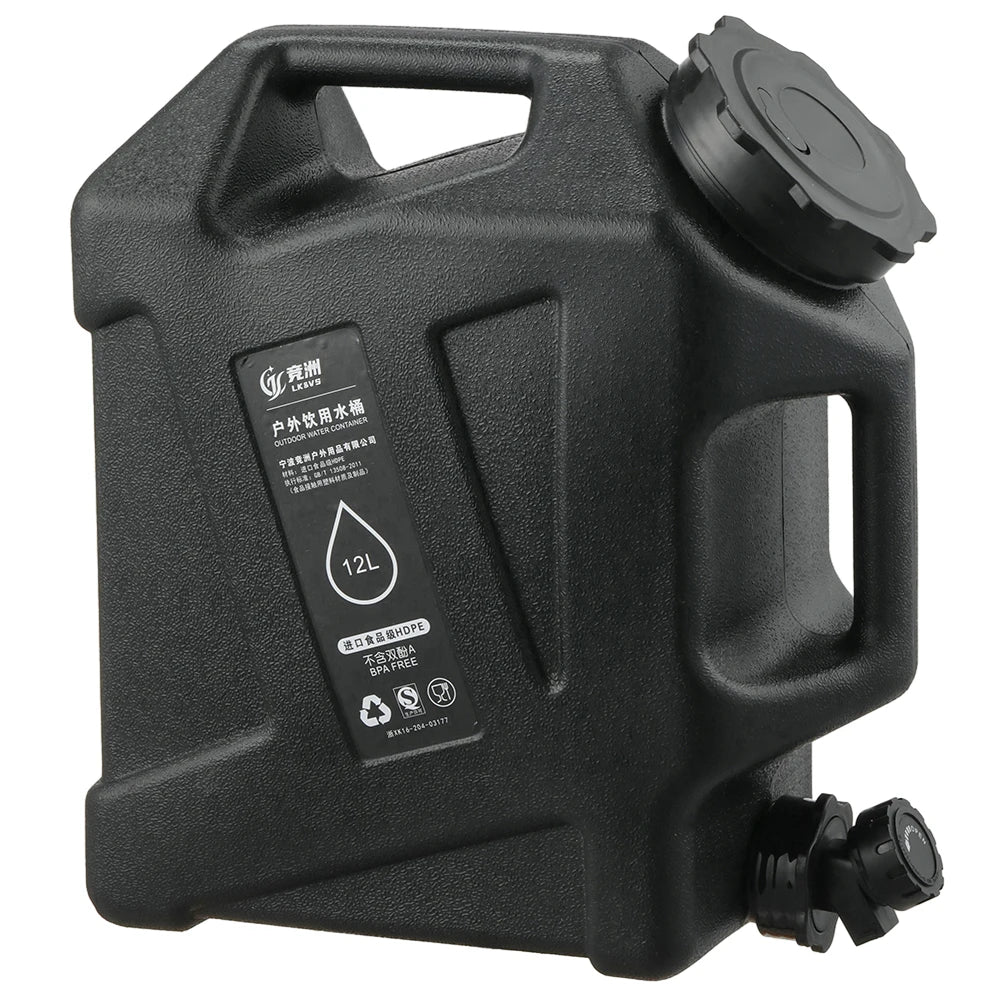 12L Camping Water Container Large Capacity No Leakage BPA Free Camping Water Tank for Camping Hiking