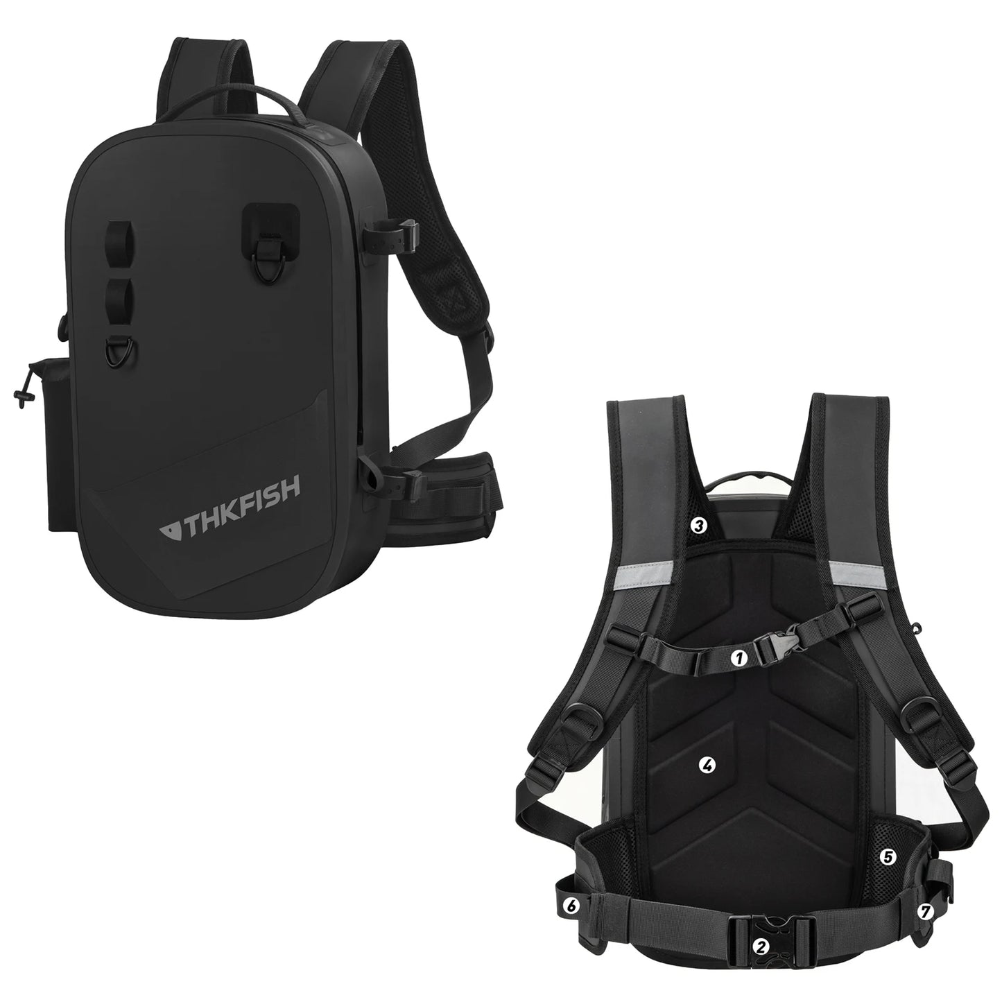 THKFISH IPX8 Waterproof Fishing Backpack Fly Fishing Bag Brown Fishing Tackle Storage Bags Outdoor Climbing Hiking Backpacks