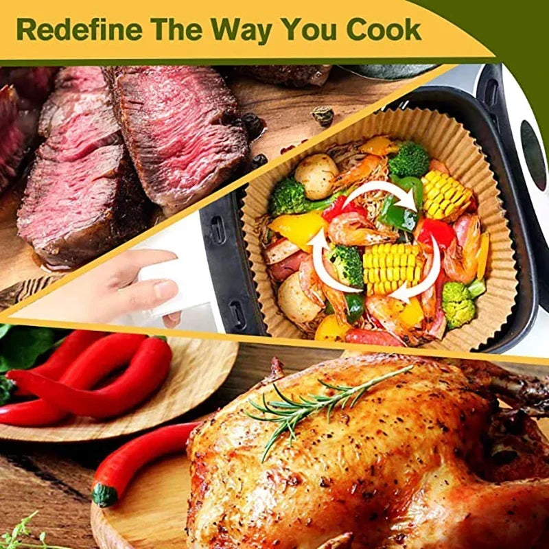 Air Fryer Disposable Paper Parchment Wood Pulp Steamer Cheesecake Air Fryer Accessories Baking Paper for Air Fryer