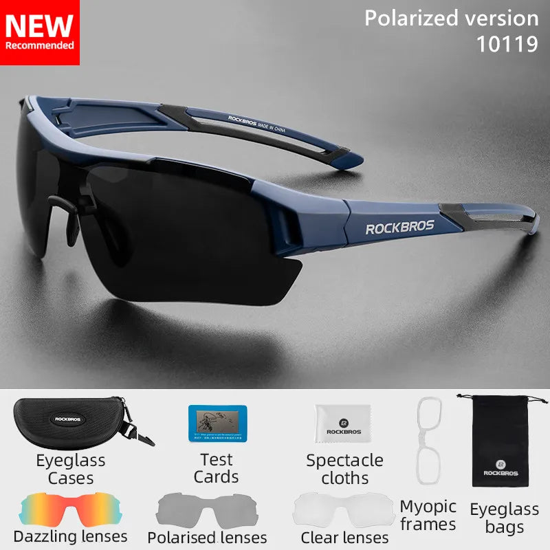 ROCKBROS Bicycle Glasses TAC Polarized Ultra-light Removeable Frame Non-slip Comfortable Bicycle Sunglasses Cycling Equipment