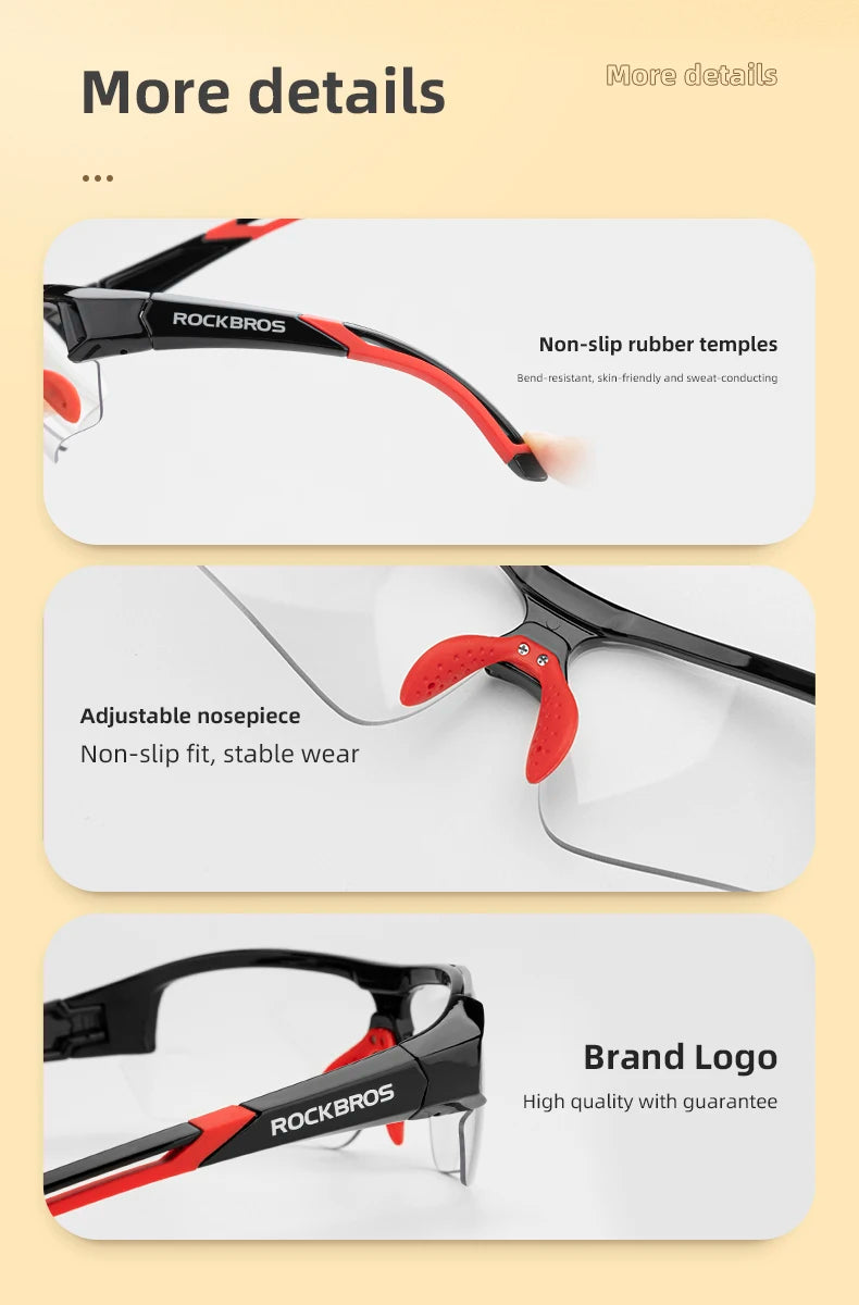 ROCKBROS Bicycle Glasses TAC Polarized Ultra-light Removeable Frame Non-slip Comfortable Bicycle Sunglasses Cycling Equipment