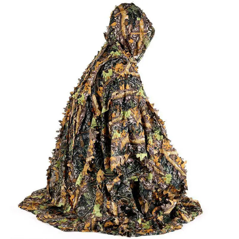 3D Leaves Ghillie Suit, Woodland Poncho Raincoat, Hunting Camouflage Suit, Camo Cape Cloak Clothing, For Bird Animal Photography