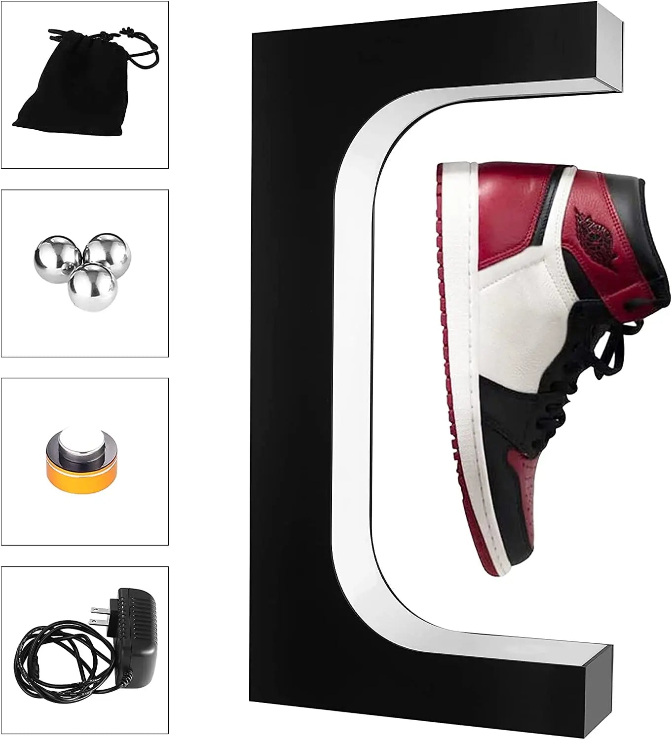 Magnetic Floating Shoe Display Stand Levitation Sneaker Holder With LED Light for Advertising Store levitating shoe display