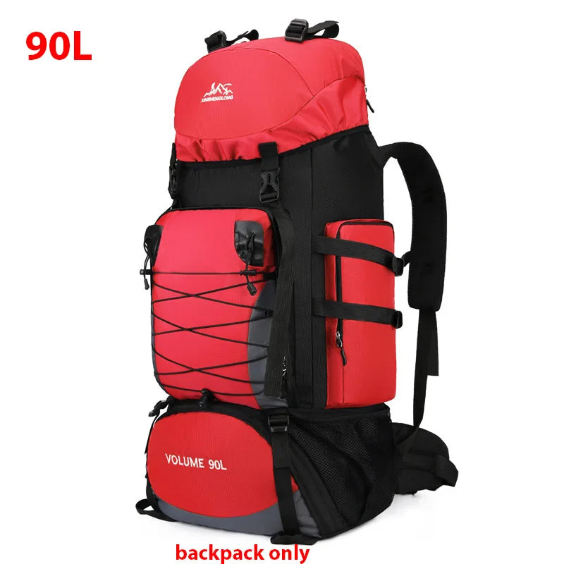 90L Large Camping Backpack Travel Bag Men's Women Luggage Hiking Shoulder Bags Outdoor Climbing Trekking Sports Rucksack Nylon