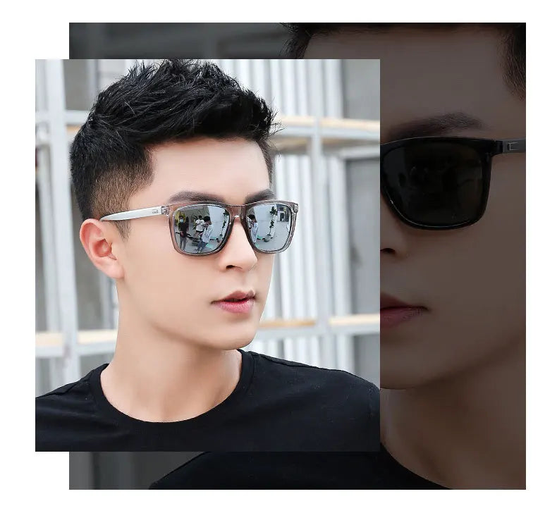 Sports Polarized Sunglasses Men Women Classic Square Plastic Driving Sun Glasses Male Fashion Black Outdoor Shades UV400