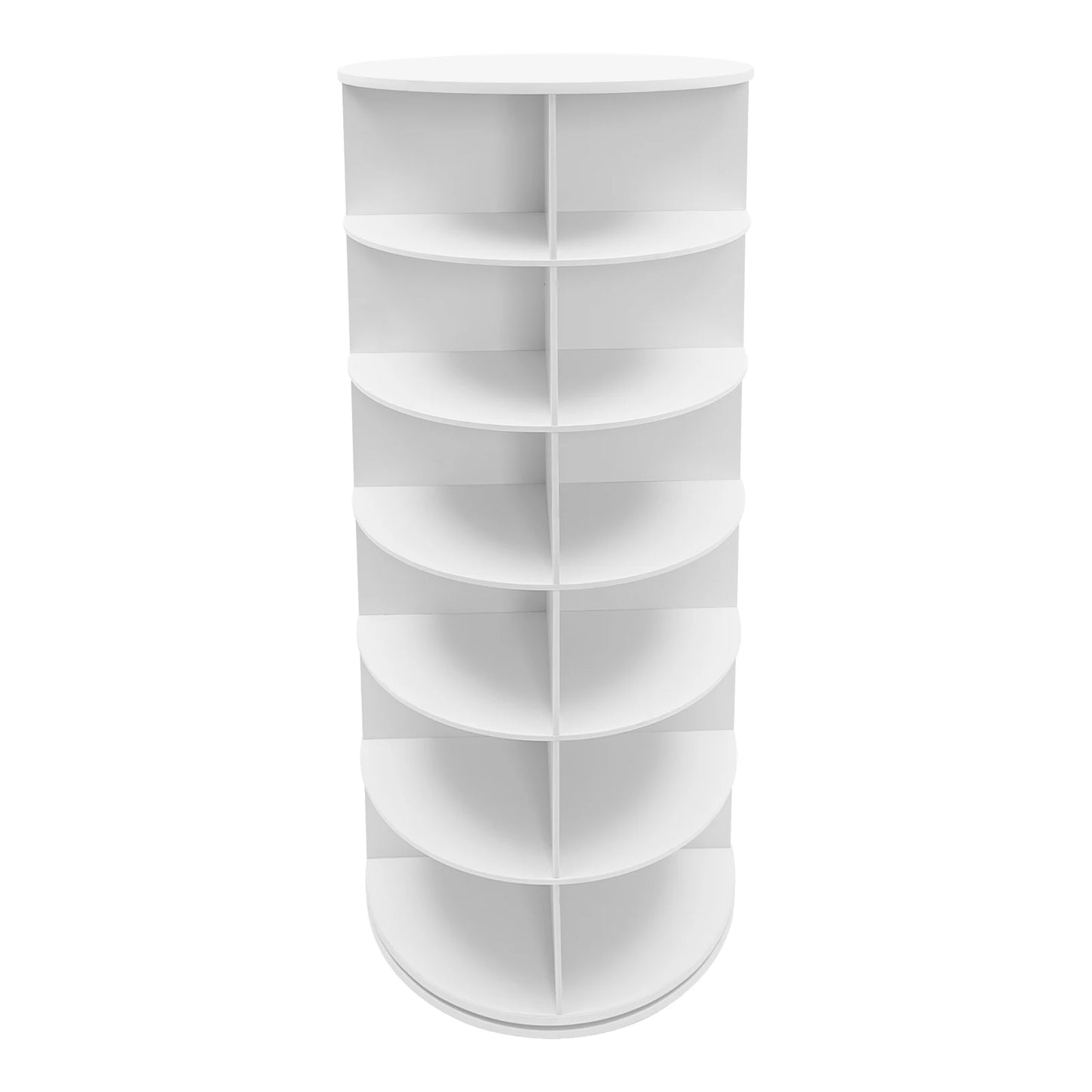 24 Pairs 6-Tier White Rotating Shoe Rack Free Standing Shoe Rack Shoe Organizer for Entrance Livingroom Bedroom Cloakroom