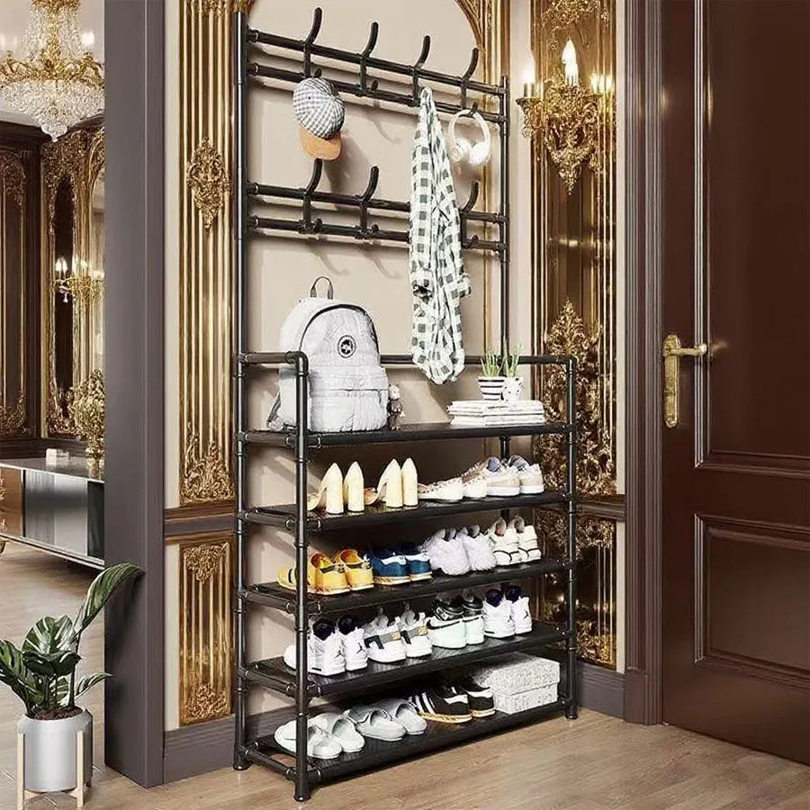 Multi-functional entrance shoe rack, super practical for storing bags and shoes, large-capacity multi-layer shoe rack
