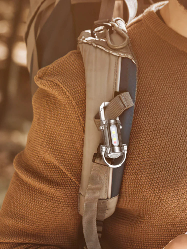 COB LED Keychain Flashlight Multifunctional Pocket Flashlight USB Rechargeable Portable Keychain Torch for Camping Hiking