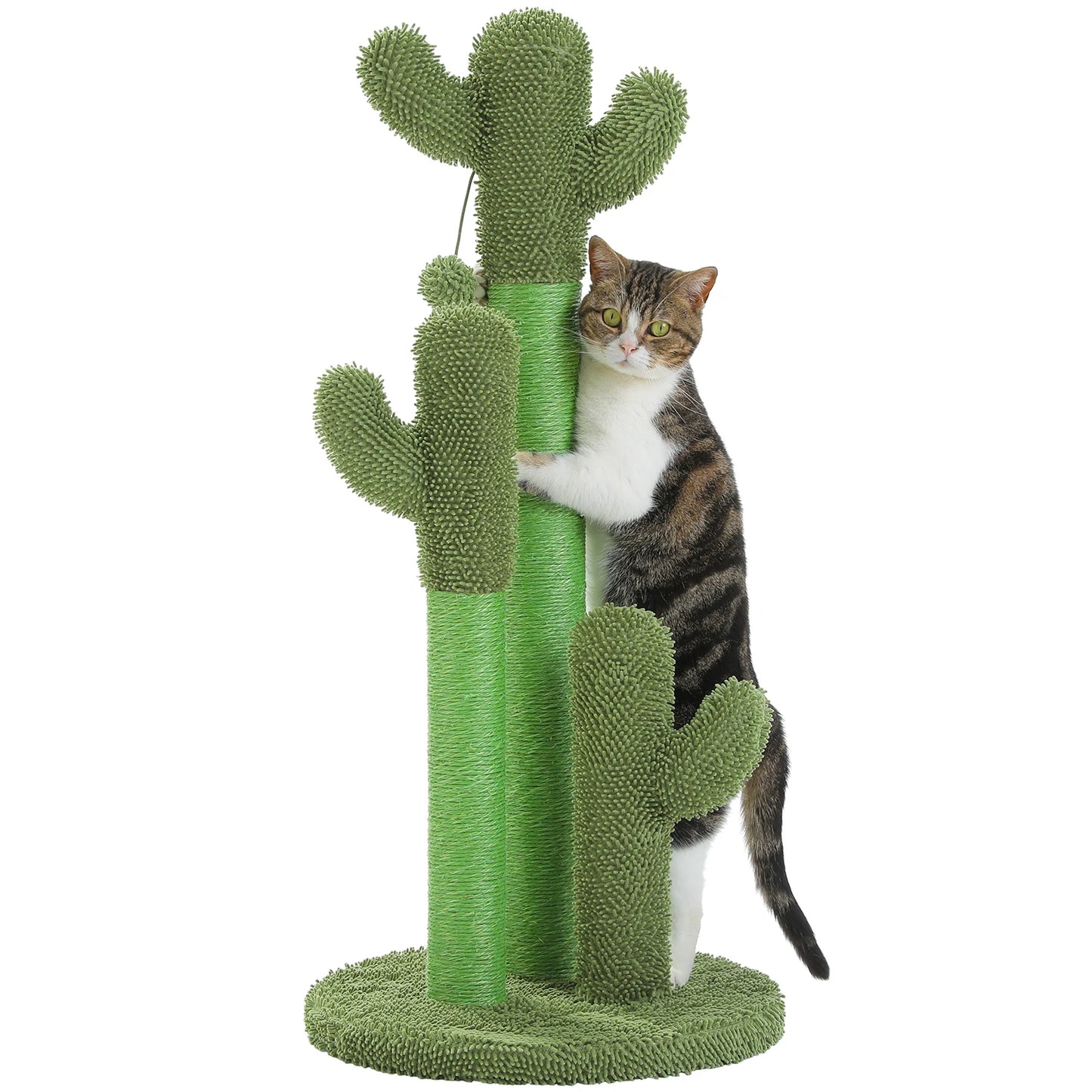 Cactus Cat Tree with Lagre Condo, Hammock, Dangling Ball, Small Cat Tower, Cat Scratching Post for Indoor, Cat Toys
