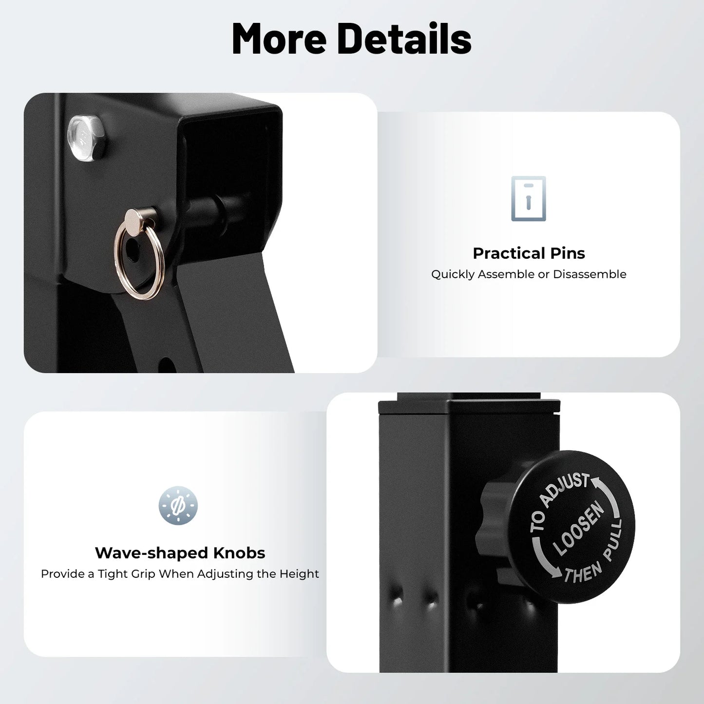 Black Triangular Pull Up Station Adjustable Height Carbon Steel Pull Up Bar for Home Gym Strength Training Equipment