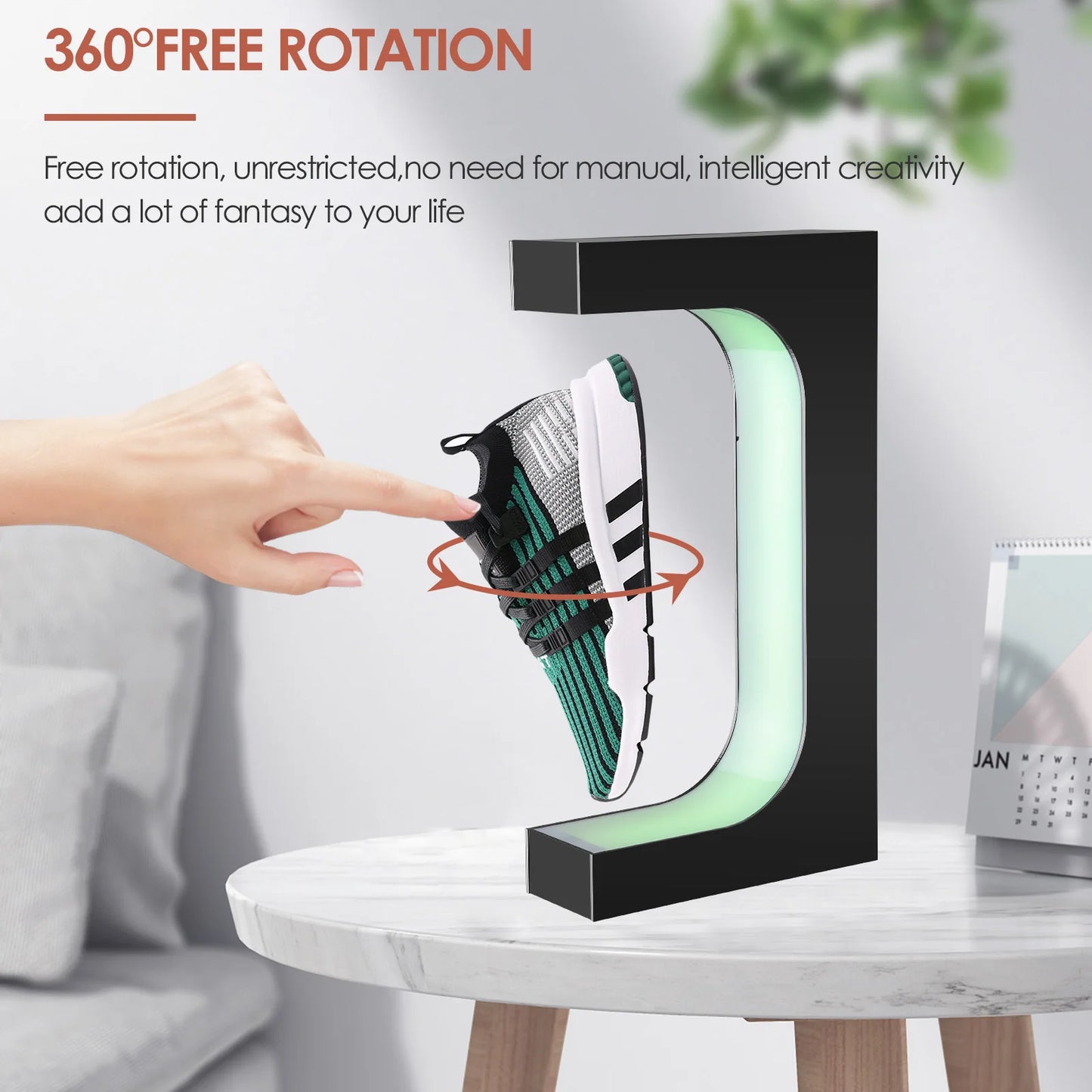 Magnetic Floating Shoe Display Stand Levitation Sneaker Holder With LED Light for Advertising Store levitating shoe display