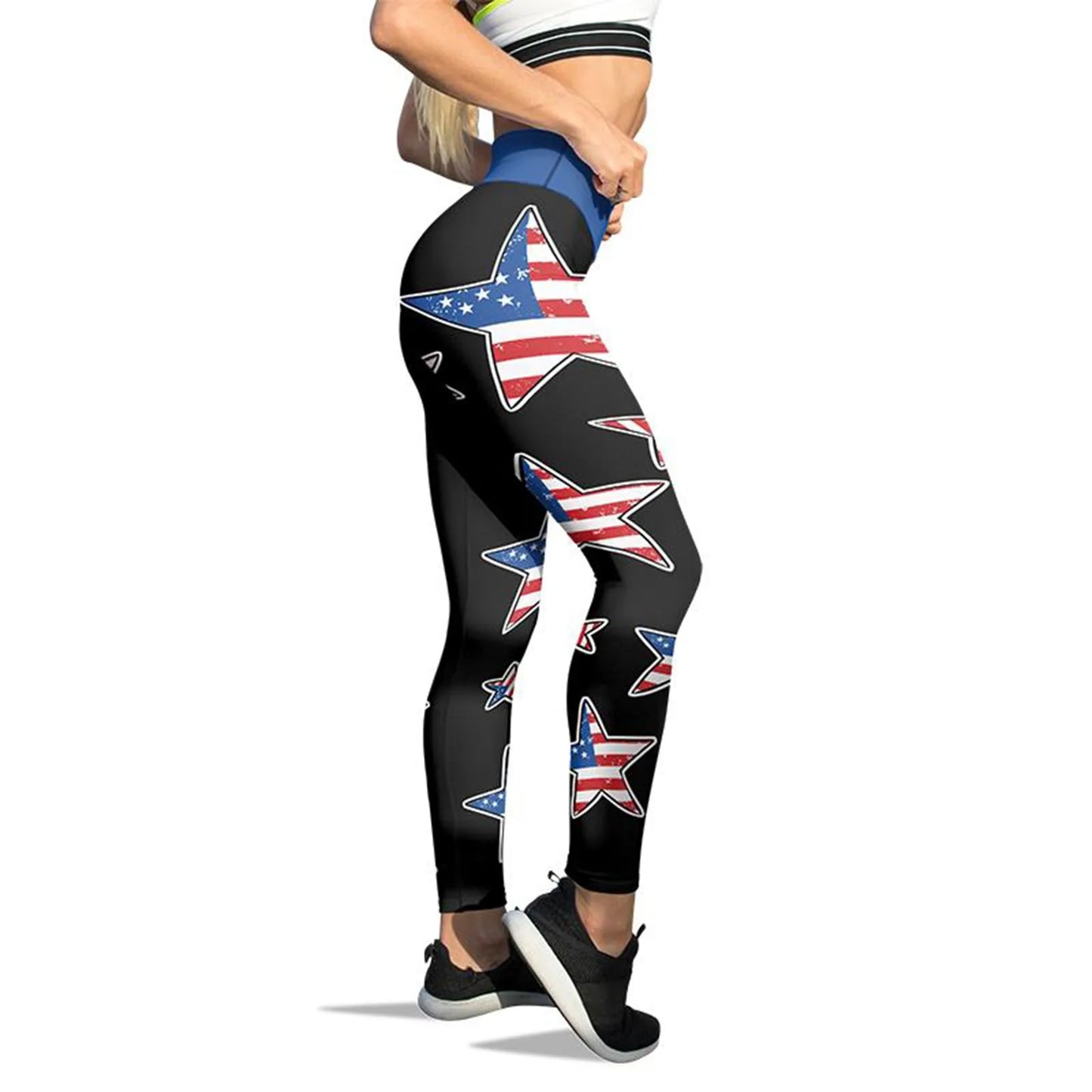 American Flag Printed Leggings For Women Tummy Control Skinny Pants For Yoga Running Pilates Women'S Trousers