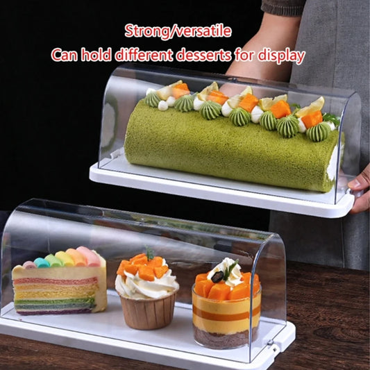 Roll Cake Display Container with Clear Dome Plastic Muffins Cheese Display Box Drop shipping