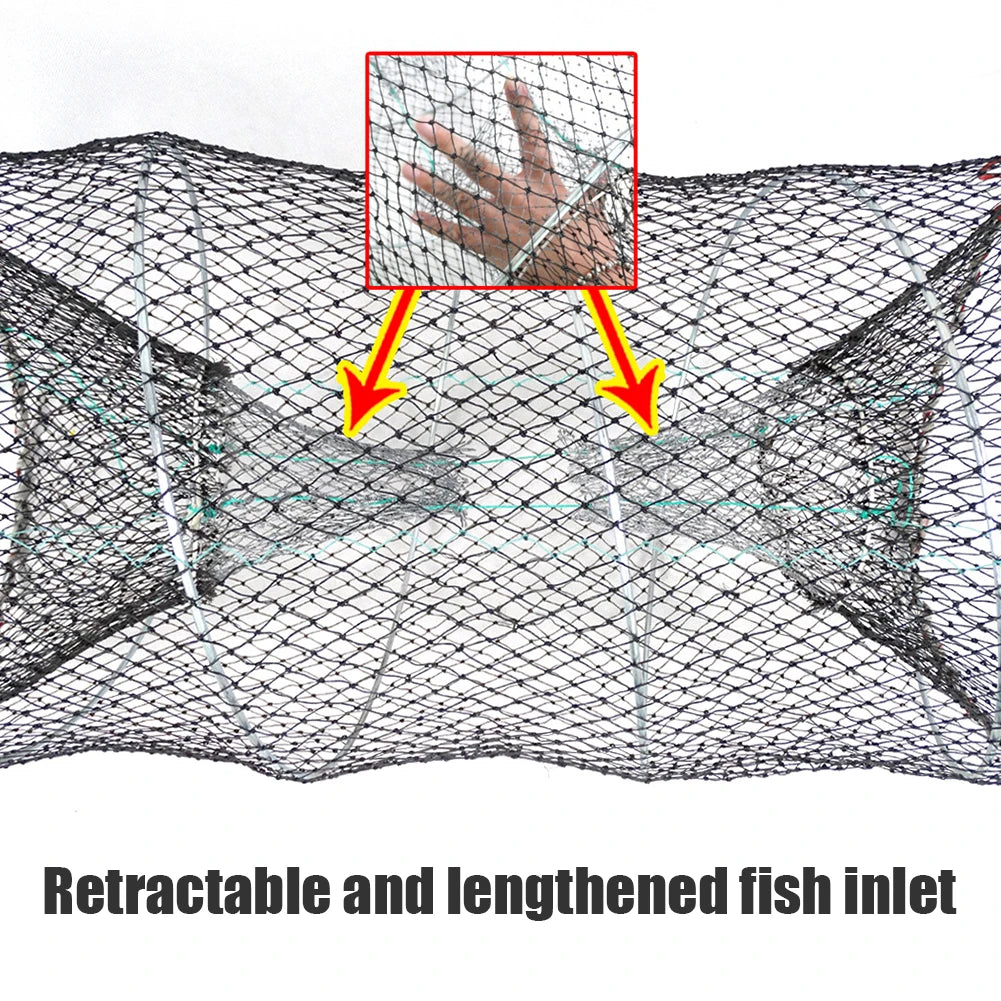 Foldable Fishing Cast Net Crab Trap Fish Cages Fish Loach Crayfish Shrimp Net Automatic Retractable Shrimp Trap