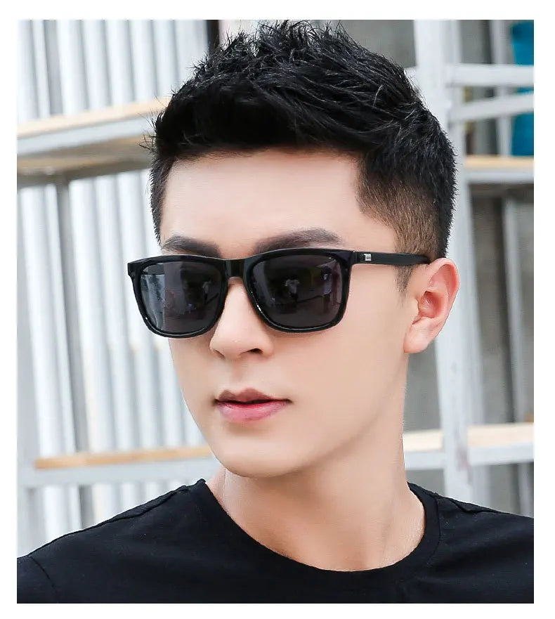 Sports Polarized Sunglasses Men Women Classic Square Plastic Driving Sun Glasses Male Fashion Black Outdoor Shades UV400