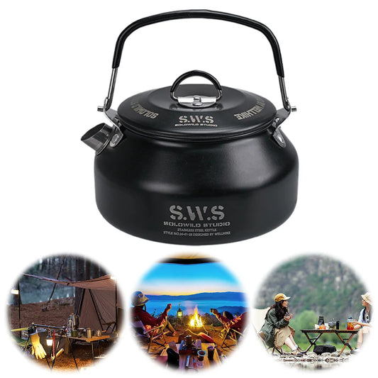 0.8L Portable Hiking Kettle 304 Stainless Steel Ultralight Coffee Kettle Lightweight Coffee Pot for Outdoor Travel Camping