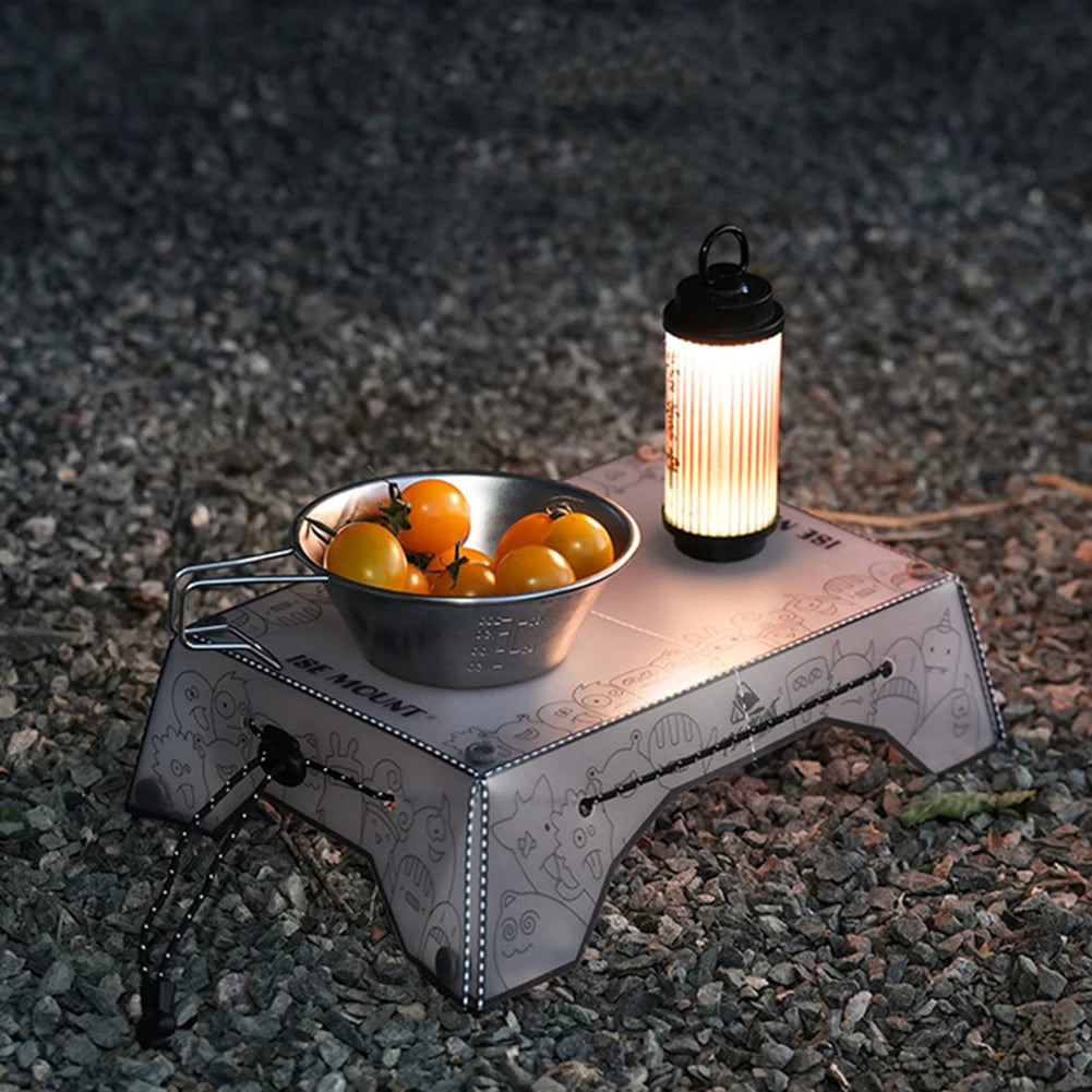 Small Backpacking Table Ultralight Outdoor Fishing Furniture Portable Mini Dining Table Multifunctional for BBQ Picnic