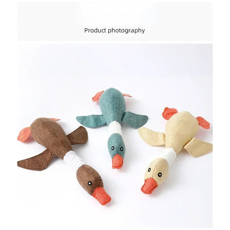 Pet Mallard Duck Dog Toy for Aggressive Chewers Dog Squeaky Wild Goose Puzzle Training Toys Cute Soft Dog Chew Toy with Squeaker