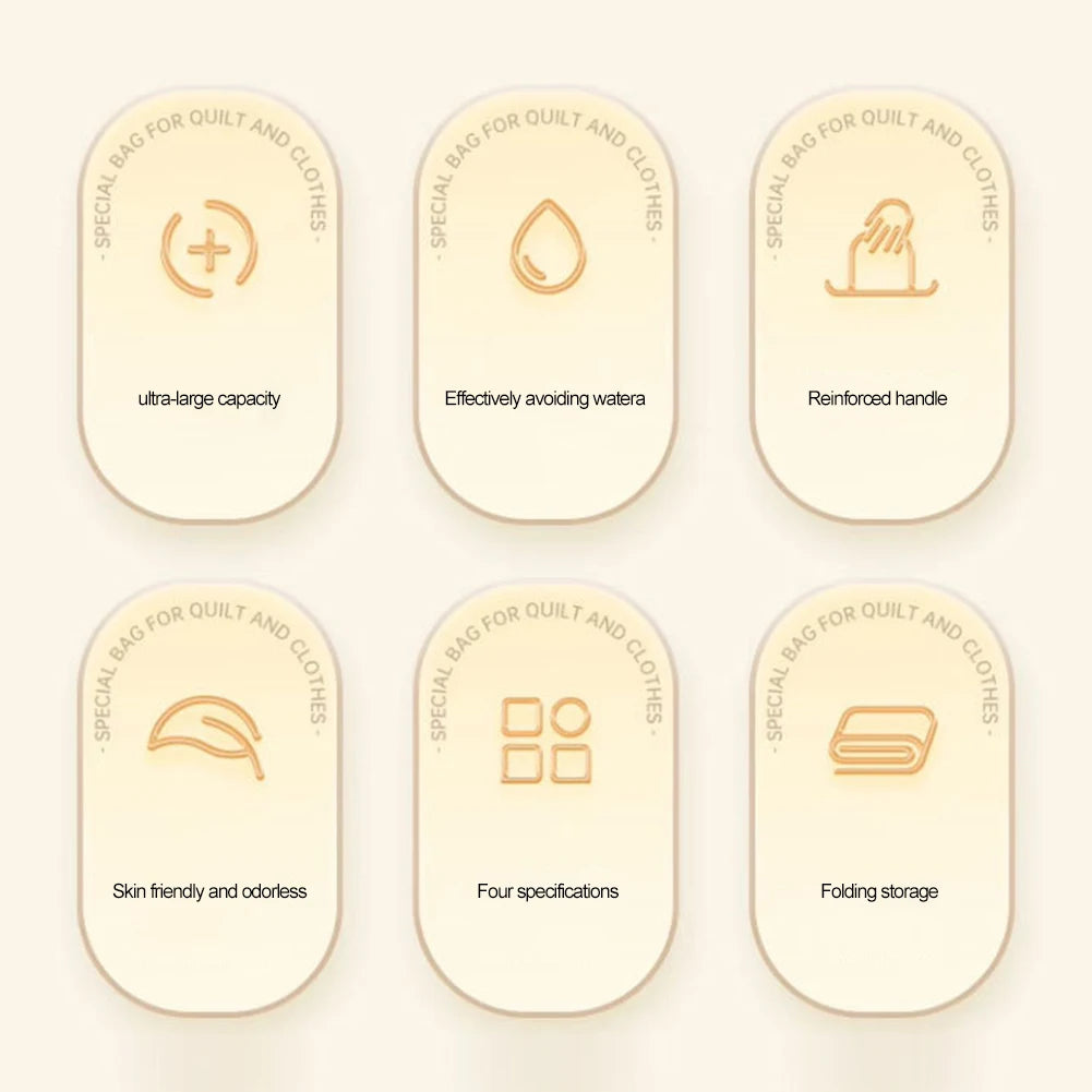 Extra Large Storage Bag Non-Woven Closet Clothes Organizer Breathable Clothing Quilt Storage Container for Home Bedroom