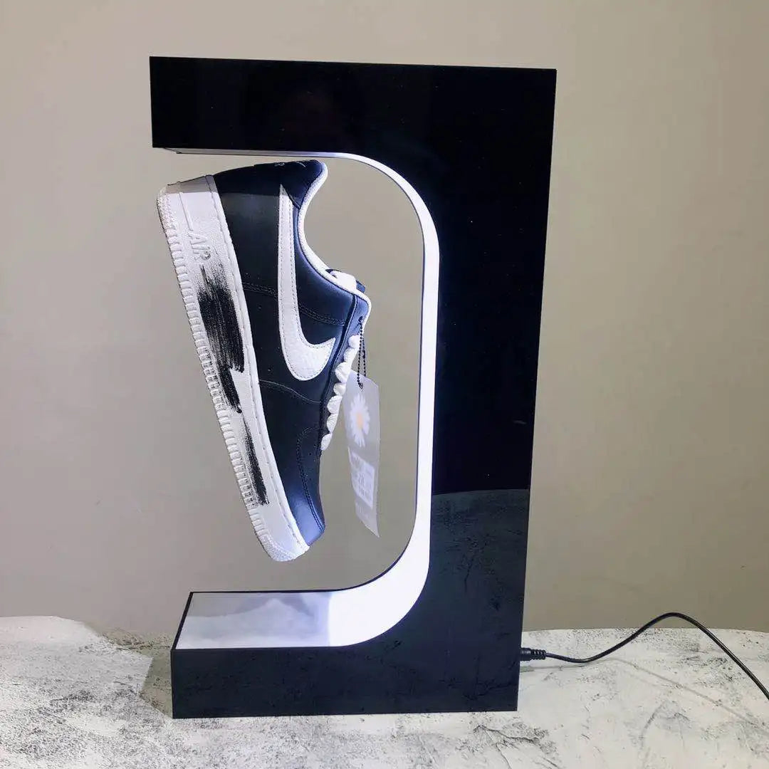 Magnetic Floating Shoe Display Stand Levitation Sneaker Holder With LED Light for Advertising Store levitating shoe display