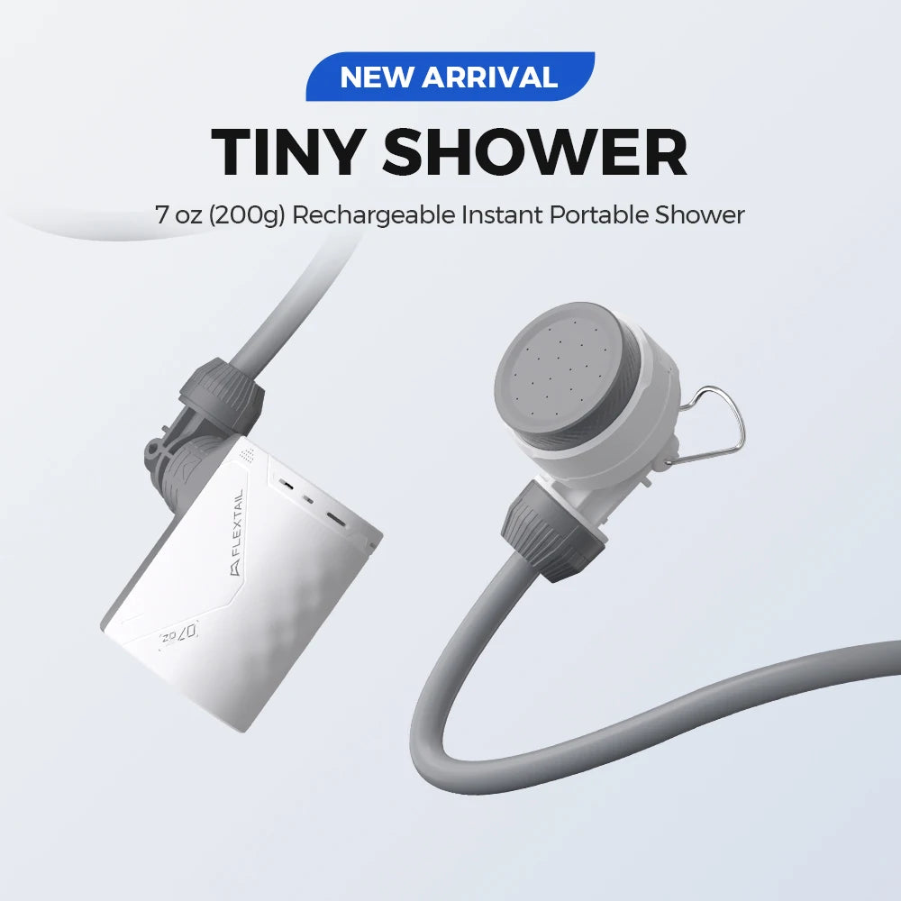 FLEXTAIL TINY SHOWER - Outdoor Camping Shower Portable Electric Shower Pump IPX7 Waterproof for Outdoor and Home Cleaning