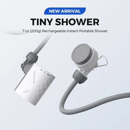 FLEXTAIL TINY SHOWER - Outdoor Camping Shower Portable Electric Shower Pump IPX7 Waterproof for Outdoor and Home Cleaning