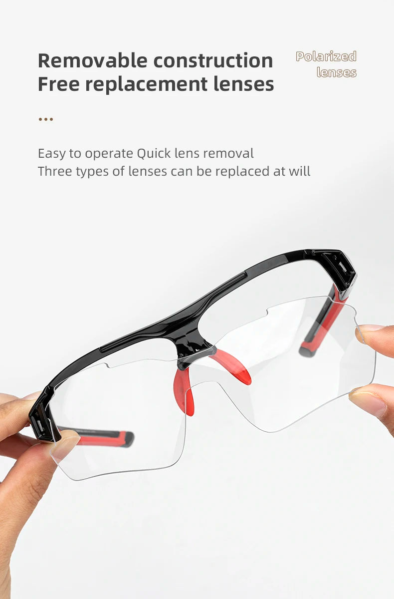 ROCKBROS Bicycle Glasses TAC Polarized Ultra-light Removeable Frame Non-slip Comfortable Bicycle Sunglasses Cycling Equipment