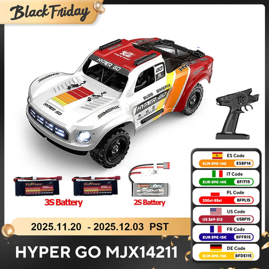 HYPER GO MJX14211 1/14 4WD RC High-Speed Brushless Remote Control Car With Gyroscope Off-road Racing RC Truck Toys