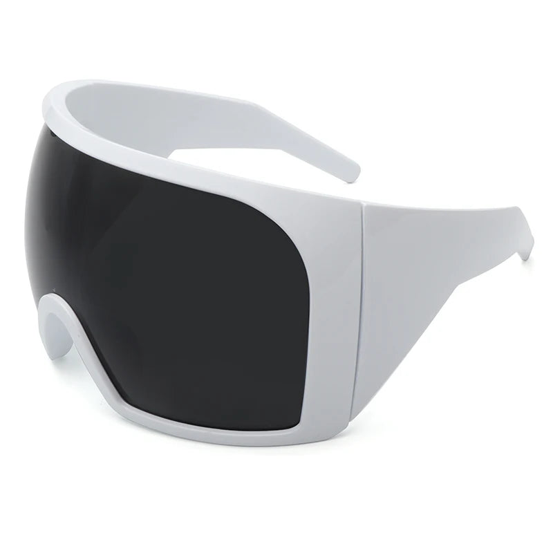 Oversized Punk One-piece Wrap Around Sunglasses Goggle Women Men Sun Glasses Female Surround 2000'S Shades Eyewear