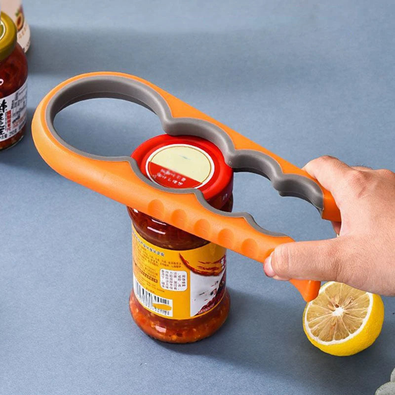 1pc Multifunctional 4-in-1 Jar Opener, Jar Gripper, Lid Opener, Can Opener, Bottle Opener