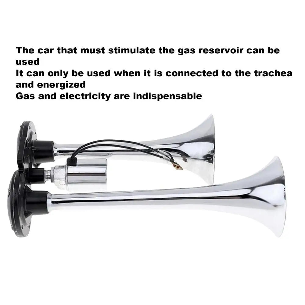 Semi Truck Air Horn Car Air Horn Dual Trumpet 150db Super Loud Motorcycle Train Horn Electric Impact Air Horn For Any 12/24v